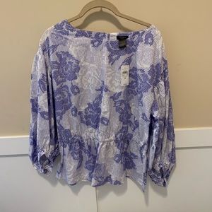 Ann Taylor Factory Floral Blouse Size Medium, New!